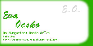 eva ocsko business card